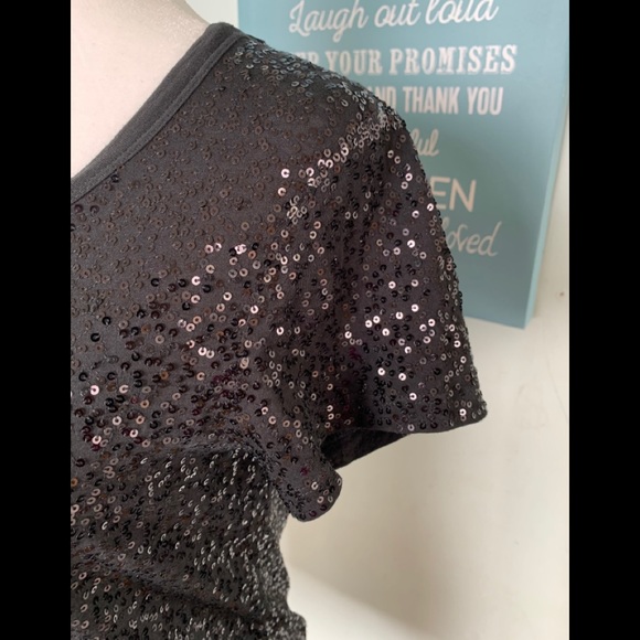 DKNY sequin Embellished crew tee shirt - Picture 7 of 8